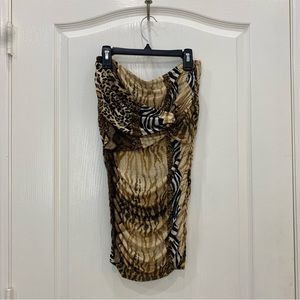 Animal print midi pencil skirt